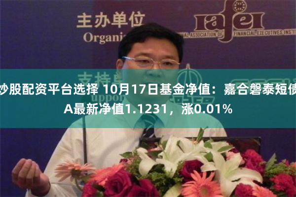 炒股配资平台选择 10月17日基金净值：嘉合磐泰短债A最新净值1.1231，涨0.01%