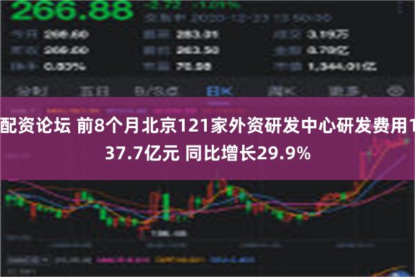 配资论坛 前8个月北京121家外资研发中心研发费用137.7亿元 同比增长29.9%