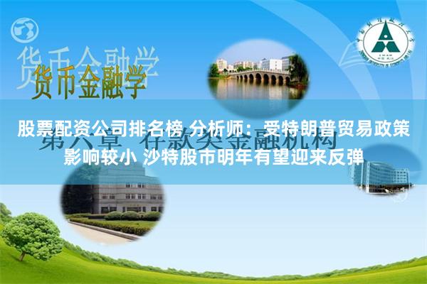 股票配资公司排名榜 分析师：受特朗普贸易政策影响较小 沙特股市明年有望迎来反弹