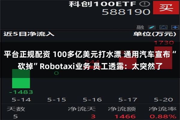 平台正规配资 100多亿美元打水漂 通用汽车宣布“砍掉”Robotaxi业务 员工透露：太突然了